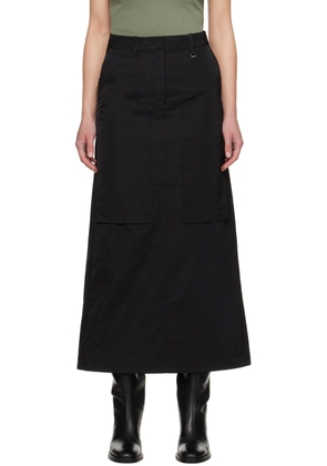 Juun.J Black Paneled Maxi Skirt