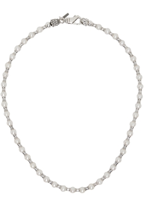 Emanuele Bicocchi Silver Pearl Spacers Necklace
