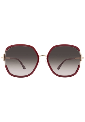 Tom Ford Brown Gradient Square Ladies Sunglasses FT0809-K 69K 61