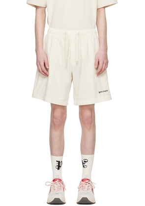 Palm Angels Off-White Embroidered Shorts