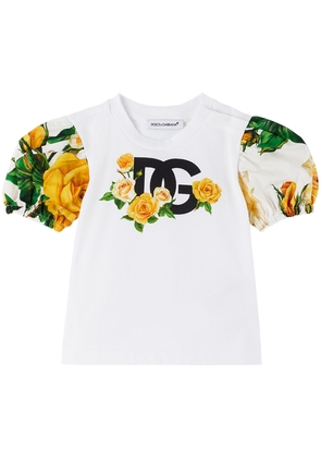 Dolce & Gabbana Baby White Puff Sleeve T-Shirt