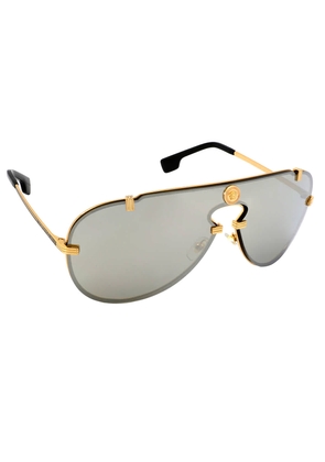 Versace Light Gray Mirrored Silver Pilot Mens Sunglasses VE2243 10026G 43