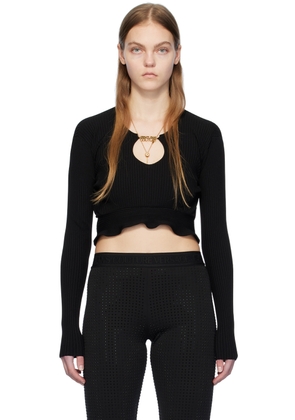 Versace Jeans Couture Black Ruffled Top
