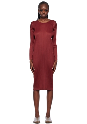 PLEATS PLEASE ISSEY MIYAKE Red Monthly Colors November Midi Dress