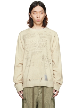 MIHARAYASUHIRO Off-White Distressed Sweatshirt
