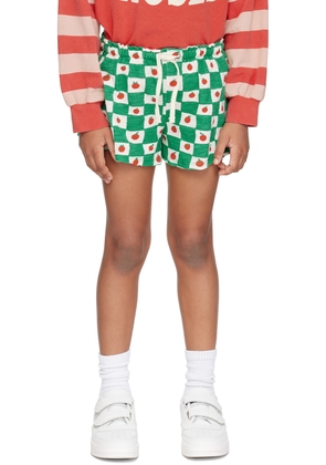 Bobo Choses Kids Green & Off-White Tomato All Over Shorts