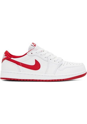 Nike Jordan White & Red Air Jordan 1 Low OG Sneakers