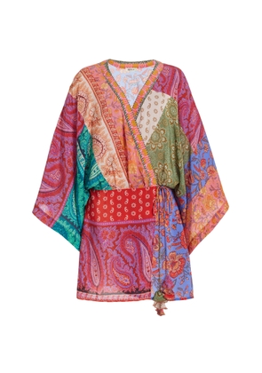 BOTEH - Kaleido Silk Robe Mini Dress - Multi - 0 - Moda Operandi