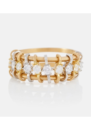 Jade Trau Penelope 18kt gold ring with platinum and diamonds