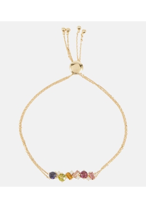 Suzanne Kalan 14kt gold adjustable chain bracelet with gemstones