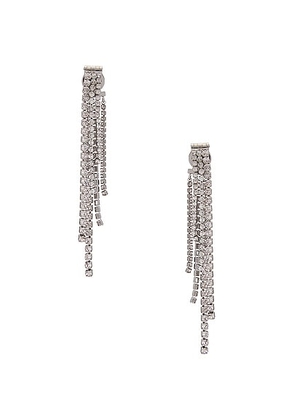 Demarson Calla Earrings in Crystal - Metallic Silver. Size all.