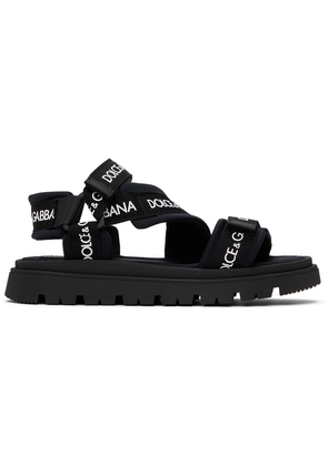 Dolce & Gabbana Kids Black Gros-Grain Sandals