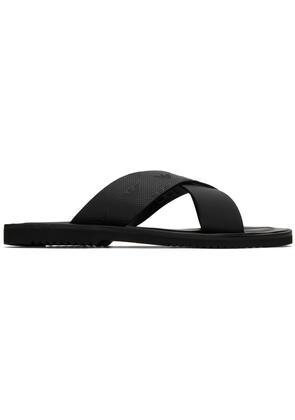 Emporio Armani Black Crossover-Over Sandals