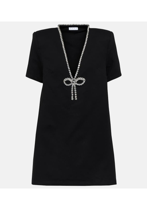 Area Crystal bow jersey t-shirt dress