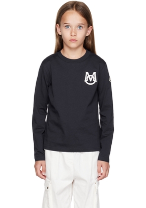 Moncler Enfant Kids Navy Embroidered Long Sleeve T-Shirt