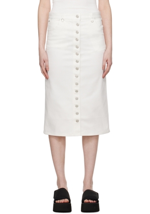 Courrèges White Multiflex Denim Midi Skirt
