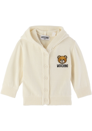 Moschino Baby Off-White Patch Cardigan