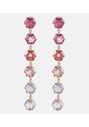 Suzanne Kalan 14kt rose gold drop earrings with topaz