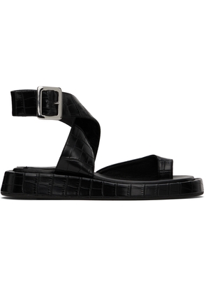 GIABORGHINI Black Roxanne Croc Sandals