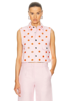 AREA Polka Dot Sleeveless Top in Powder Pink - Pink. Size 2 (also in 8).