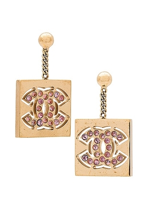 chanel Chanel Coco Mark Drop Earrings in Light Gold - Metallic Gold. Size all.