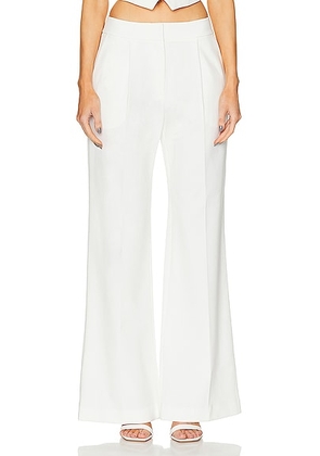 SANS FAFF Pin Tuck Palazzo Pant in White - White. Size L (also in M, S, XS).