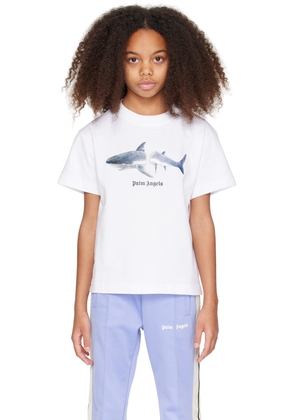 Palm Angels Kids White Shark T-Shirt