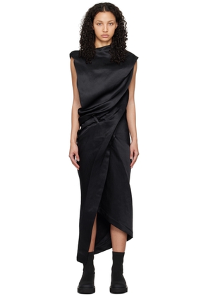 ISSEY MIYAKE Black Enveloping Midi Dress