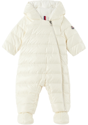 Moncler Enfant Baby White Indro Down Jumpsuit
