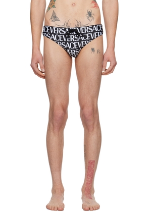 Versace Underwear Black Printed Swim Briefs