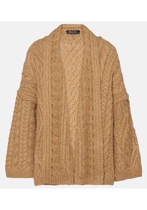 Loro Piana Cable-knit cashmere and mohair cardigan
