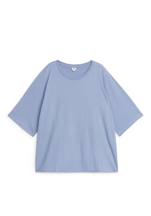 Drapy Cotton T-Shirt - Blue