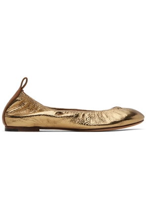 Lanvin Gold Leather Ballerina Flats