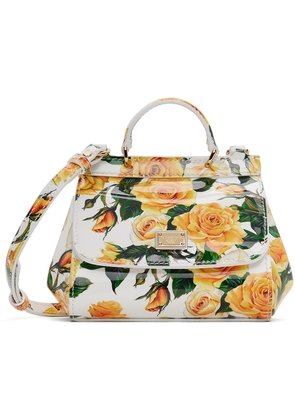 Dolce & Gabbana Kids White & Yellow Floral Print Mini Sicily Bag