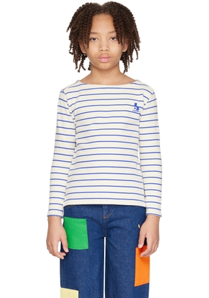 Bonpoint Kids Off-White & Blue Baudelaire Long Sleeve T-Shirt