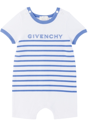 Givenchy Baby White & Blue Striped Bodysuit & Bib Set