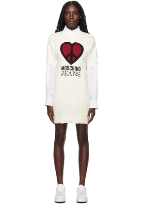 Moschino Jeans White 'Peace & Love' Minidress