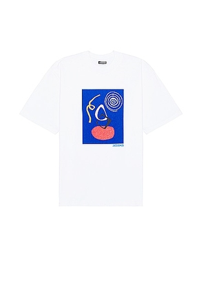 JACQUEMUS Le T-Shirt Cuadro in White - White. Size M (also in ).