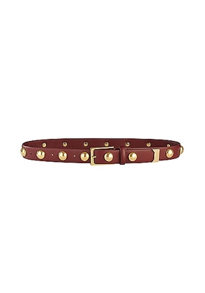AUREUM Studded Belt in Red & Gold - Red. Size M/L (also in XS/S, XXS).