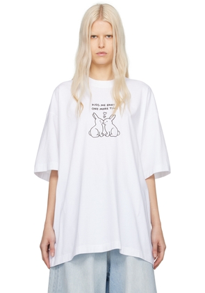 VETEMENTS White Kissing Bunnies T-Shirt