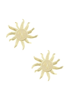 Rowen Rose Sun Earrings in Gold - Metallic Gold. Size all.