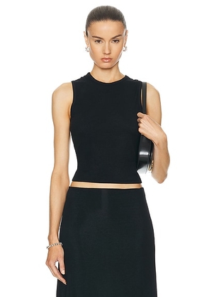LESET Julien Sleeveless Crew Top in Black - Black. Size L (also in M, XL, XS).