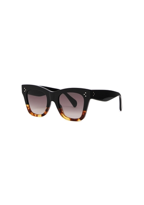 Celine - Square-frame Sunglasses Graduated Grey Lenses, Tortoiseshell Frame Trim, 100% UV Protection - Brown