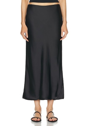 Norma Kamali Bias Obie Skirt in Black - Black. Size L (also in M, S, XL, XS).