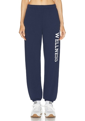 Sporty & Rich Wellness Ivy Sweatpant in Navy & White - Navy. Size L (also in S, XS).