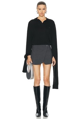 Coperni Knotted Sleeves Polo Sweater in Black - Black. Size L (also in M, S, XS).