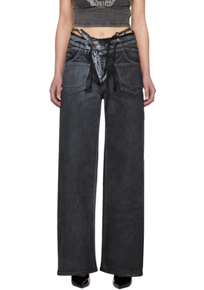 Ottolinger Black Double Fold Jeans