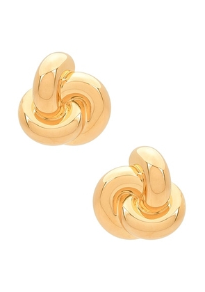Saint Laurent Oversize Knot Earrings in Dore - Metallic Gold. Size all.