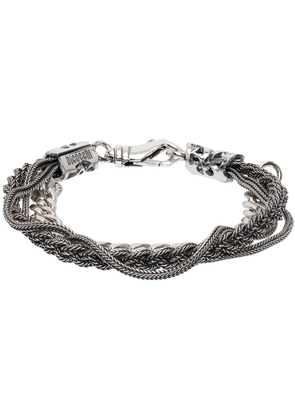 Emanuele Bicocchi Silver 'Chain And Braided' Bracelet