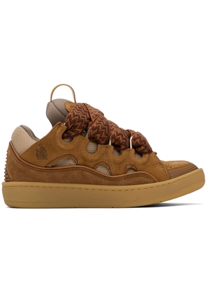 Lanvin Tan Leather Curb Sneakers
